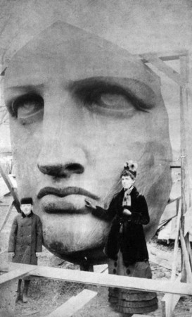 Распаковка головы статуи Свободы, 1885.