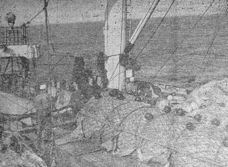 Трал на борту   — БМРТ-253  Март Саар 01 11 1975
