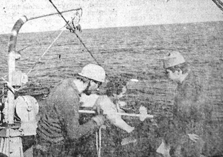 Соколов Виталий Васильевич, капитан, и его экипаж готовятся к очередному замету - СРТР-9110 Кийпсаар 11 03 1976