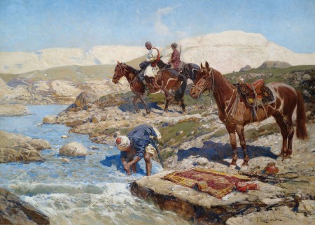 Черкесские всадники у реки. 1928