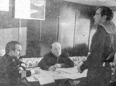 Курсанты ТМШ сдают экзамен на судне – Пб Фридерик Шопен 13 01 1973