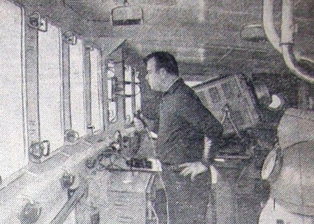 второй штурман Л. В. Гогин во время несения вахты БМРТ 474 Оскар Сепре – 4 апреля 1974 года