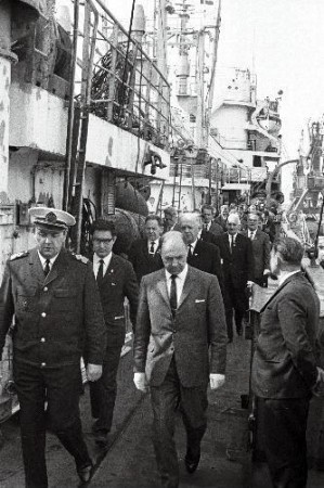 делегация Исландского Альтинга посещает плавбазу Фредерик Шопен - 1969