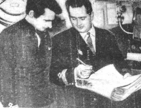 Гречиц Сергей 2-й механик  справа и моторист Е. Соколов  - БМРТ-0248  16 01 1970