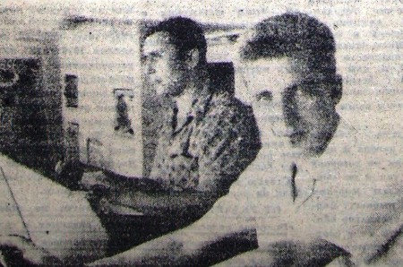 Любашевский В. 2-й помощник капитана  и Колос Ф. рулевой БМРТ 564  Иоханнес Семпер 1 апреляl 1972