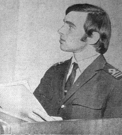 Матвеев Николай, комсорг РТМ-7229 Юхан Смуул, выступает на  комсомольской конференции - 27 11 1973