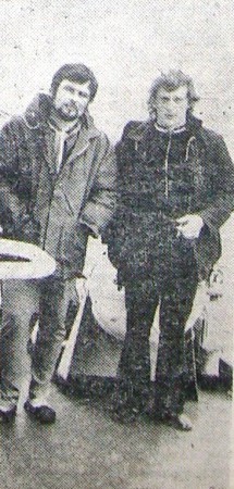 Зимин Юрий и Александр Шатковский комсомольцы хорошо трудятся в рыбцехе  БМРТ-183 Рудольф Вакман - 21 мая 1974 года