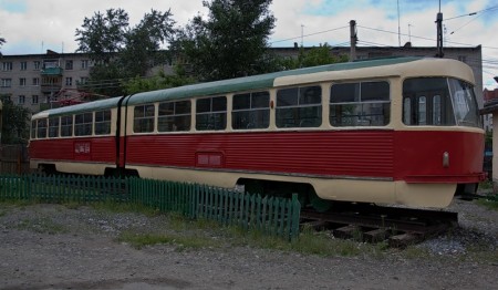 Татра К-2, единственный сохранившийся в России экземпляр этого трамвая-гармошки