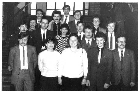 Кричащий А. секретарь комитета комсомола Эстрыбпром 2-й справа на съезде ЛКСМ Эстонии   1989.