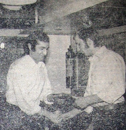 Арустамян Р.  первый помощник капитана и Н. Галиновский  - БМРТ Кристьян Рауд   – 15 июля 1975 года