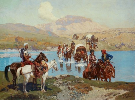 Черкесы пересекают реку