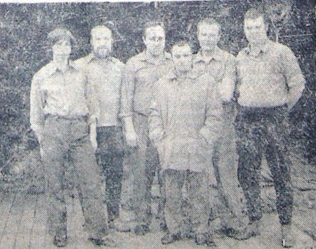 лидеры социалистического соревнования вахта второго механика Василия Турсукова БМРТ-350 Эвальд Таммлаан  - 16 сентября 1975 года