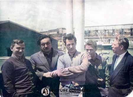 экипаж Выру - слева капитан Ровбут  196-е годы