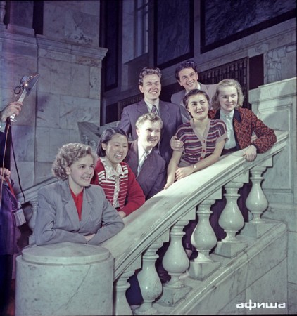 Студенты МГУ на фотосессии, 1955 год