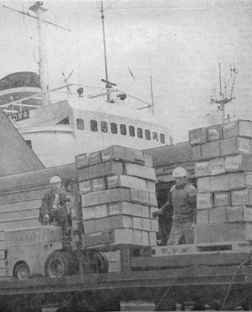 разгрузка   ТР Бора  в  Таллинском   порту – 17 05 1973