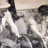 Захаров Николай слесарь  и Макарыев Владимир моторист  БМРТ  Феодор Окк   ремонтируют тестомешалку  21 сентября  1972