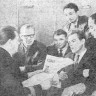 Южаков Н. 1-й помощник  ПР Альбатрос зачитывает газету рыбакам о 23 съезде КПСС  - 04 05 1966