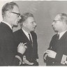 Участники партийной конференции от таллиннской Базы рефрижеретарного флота А. Каллип, К. Вельтс, Е. Каск. 1968 год