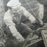Метельский Андрей механик-наладчик  за ремонтом траловой доски БМРТ 555  26 сентября 1972