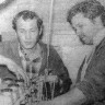 Прийт Аллик моторист и 3-й механик Андо Кульдметс (справа) и - БМРТ-604 Рудольф Сирге 06 07 1978