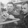 Лазаренко Борис  боцман  и Николай Валинский  4- й механик РТМС-7528 Вагула - 09 02 1978