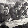 Титов Н.  матрос ,врач Ю. Лоскутова, 1-й помощник А. Пааль, матросы А. Тендерес и В. Суханов - БМРТ-0436 май 1968