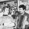 Дубовик Вадим матрос БМРТ 431 Каскад  играет на аккордеоне,  слева матрос Яан Эннико 5 октября 1971
