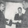Лаур Эрнст матрос, получает диплом ударника комтруда от Г. Канторовича  - БМРТ-333 Юхан Сютисте 19 05  1965