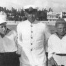 приемный сын Сталина, Артём  Сергеев,   и   Василий  Сталин на  борту  пограничного  катера