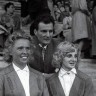 участники 5-й съезд пионеров Советской Эстонии  Майму Хюппас, Ганс Вайсма и Хельви Вяльятага на пионерском концерте  1962