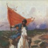 Всадник со знаменем, скачущий на белом коне