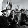 Режиссер Эстонского Радио Ф. Каасик интервьюирует капитана буксира Р. Слепакова (слева)и А. Мюльмана. 1968