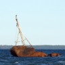 В Балтийском море лежат остатки СРТР Маху. Сел на мель 1989-1990.