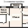 Таллин,  план нашей  "хрущевки двушки" на 5 этаже -  планировка